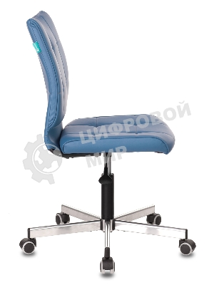 Кресло Бюрократ CH-330M/OR-03 синий, экокожа, 120 кг, механизм качания, без подлокотников