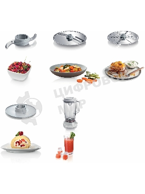 Кухонный комбайн Bosch MCM3200W, 800 Вт, 2 скорости, чаша 2300 мл.