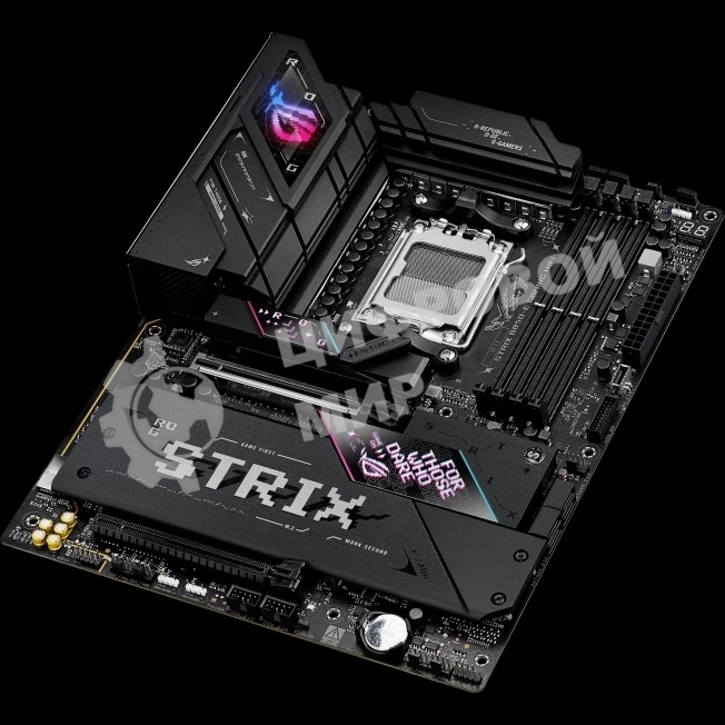Материнская плата ASUS ROG STRIX B850-E GAMING WIFI, AM5, AMD B850, 4xDDR5, 4xSATA, 5xM.2, 1xPCI-E 5.0 x16, 1xPCI-E 4.0 x16, 1xRealtek 5Gb Ethernet, 1xUSB-C 4, 1xUSB-C 20Gbps, 6xUSB-A 10Gbps, 4xUSB-A 2.0, 3x3.5 мм, 7.1, ATX