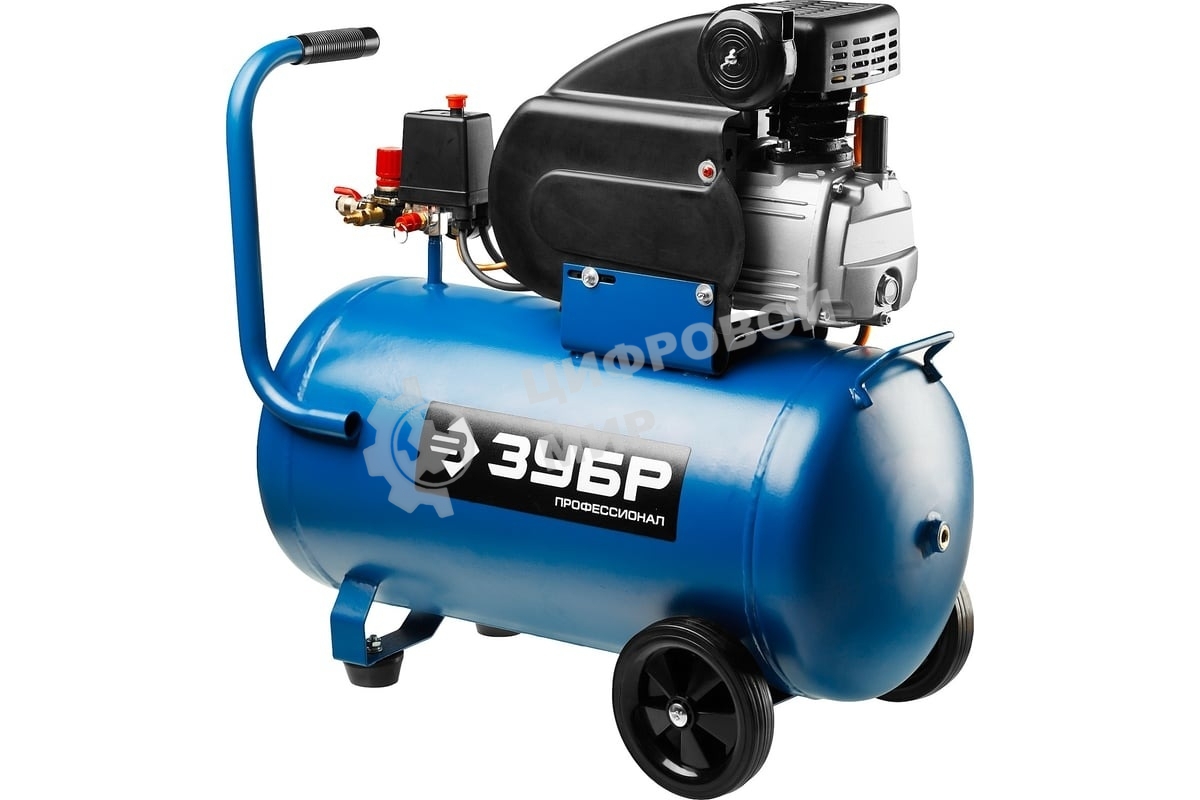 Компрессор поршневой Зубр ЗКПМ-240-50-1.5 воздушный масл. прямой привод 240л/мин 50л 8атм 1500Вт