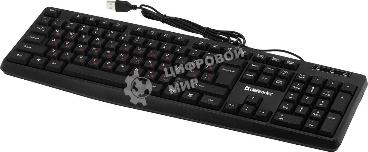 Клавиатура проводная Defender Concept HB-164, USB, черный