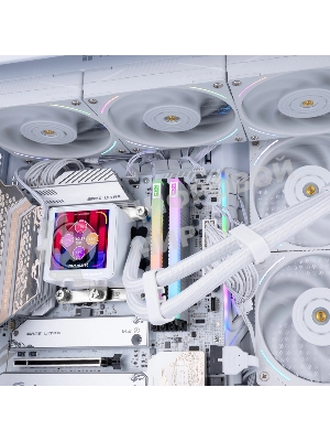 Система жидкостного охлаждения Thermalright Frozen Vision 360 V2 (360мм, LED, White, ARGB/Fans: 3x120мм, 69CFM, 27dBA, 2150RPM/Pump height 60мм, 23dBA, 3000RPM, Rad thickness 27мм/S: 1700, 1200, 1851, 115X, 2011, 2066, AM5, AM4)