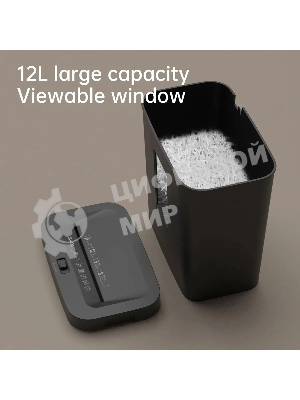 Шредер Deli ET021 черный (секр.P-4) фрагменты 8лист. 12лтр.