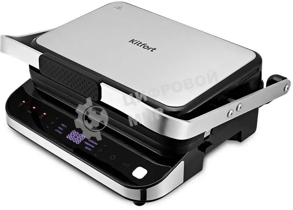 Гриль электрический Kitfort КТ-1682 черный/серебристый