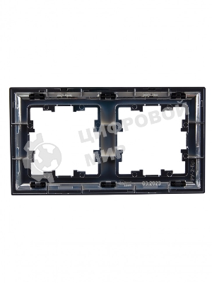 Рамка 2-местная IEK BRITE РУ-2-Бр DECOR 3D-форма черный/хром