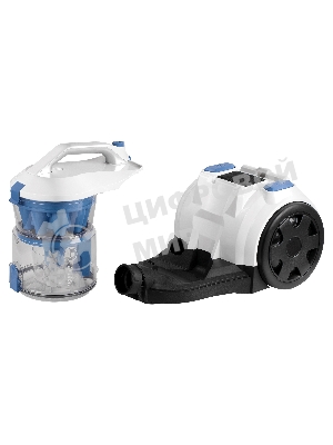 Пылесос BBK BV1501 белый/синий, 300/1600 Вт, уборка сухая, пылесборник контейнер 2 л