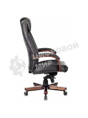 Кресло Бюрократ T-9924WALNUT черный, кожа, подголовник
