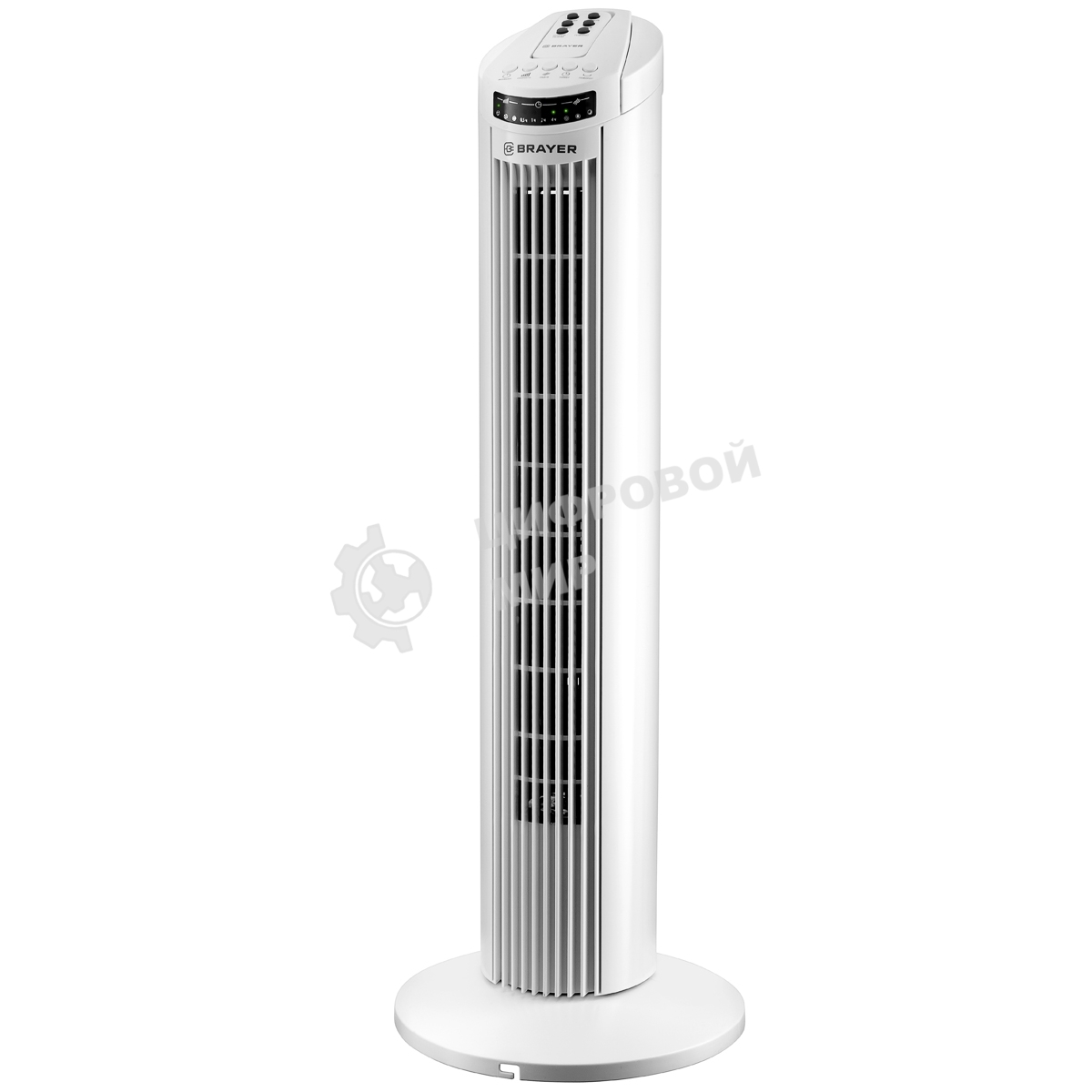 Колонный вентилятор BRAYER BR4958WH, механ.упр.,пульт ДУ,вращение90°,мощ-ть50Вт,защита от перегрева