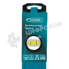 Уровень Gross 33652 алюминиевый, магнит., фрезерованный, 3 глазка, 0,5 мм/м, 800 мм