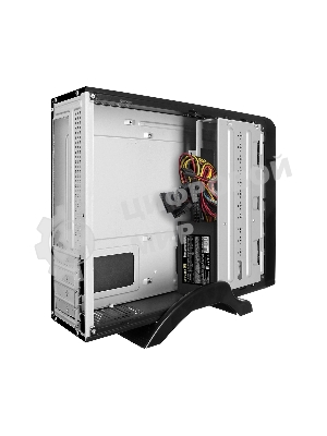 Компьютерный корпус MiniITX ExeGate EX268697RUS MI-208 Black, miniITX/mATX, без БП, 2хUSB, Audio