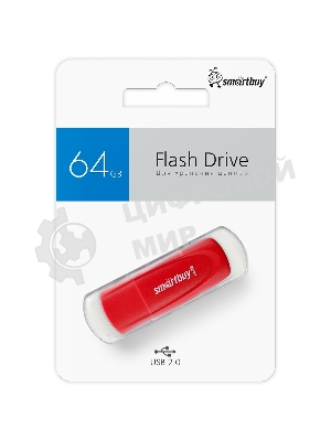 Флешка USB Smartbuy Scout Red (SB064 Gb2SCR), 64Gb, USB 2.0,  красный