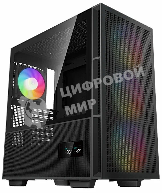 Компьютерный корпус DeepCool CH560 Digital черный (R-CH560-BKAPE4D-G-1) (ATX, без БП, 2хUSB, с окном)