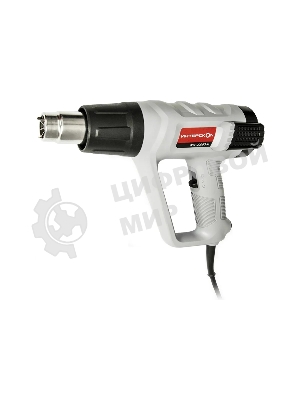 Фен технический ИНТЕРСКОЛ ФЭ-2000ЭМ, 2000Вт,50-600°С,поток 300-500л/мин,дисплей,0.77кг 385.0.1.00