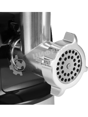 Мясорубка электрическая Rondell RDE-1458 серый, 3000 Вт, 3.5 кг/мин, реверс, защита от перегрузки, металлический лоток, насадки - 5