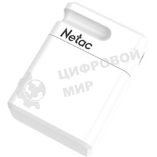 Флешка USB Netac U116 mini (NT03U116N-064G-32WH), 64Gb, USB 3.2, R/W 90/30, белый