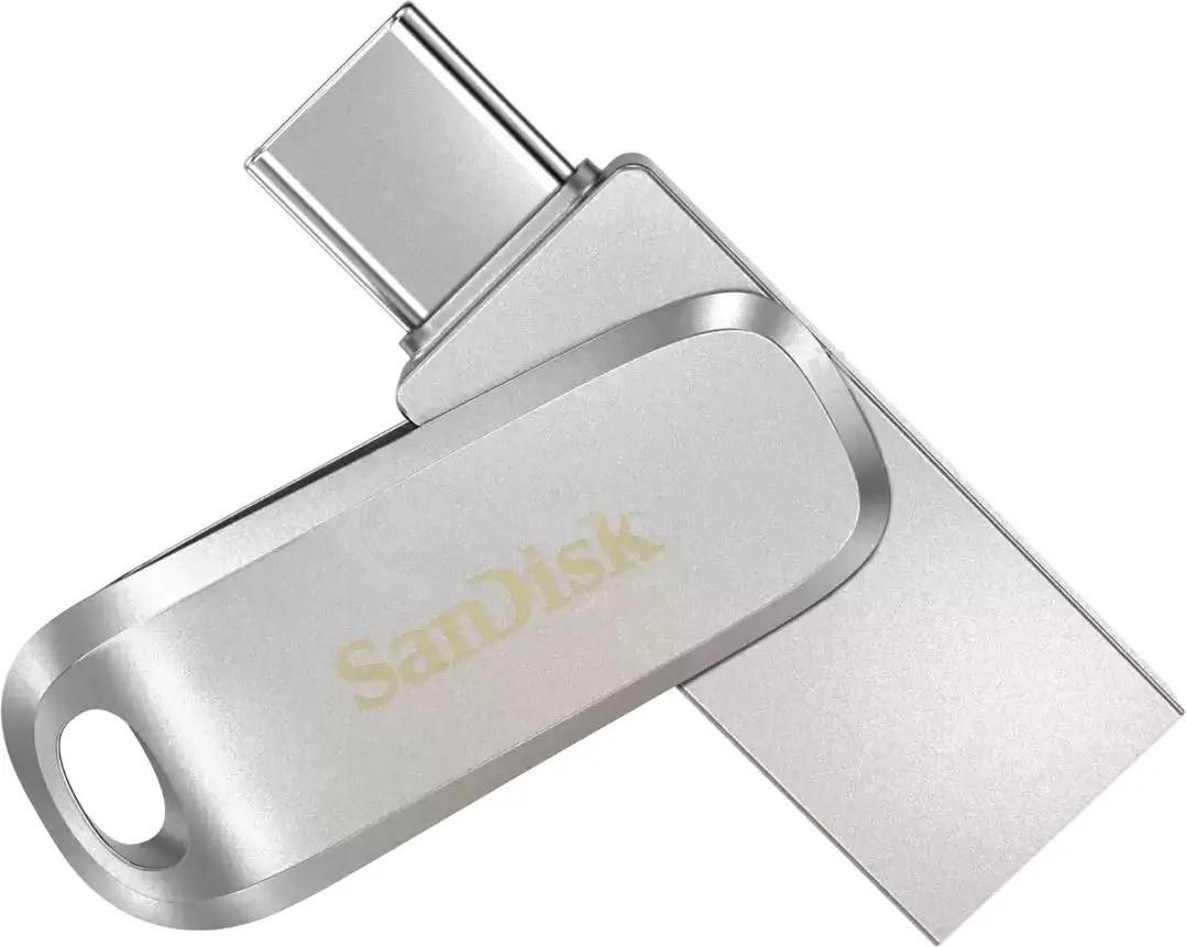 Флешка USB Sandisk Ultra Dual Luxe (SDDDC4-032G-G46), 32Gb, USB 3.2 Gen 1/Type-C, R/W 150/40, серебристый