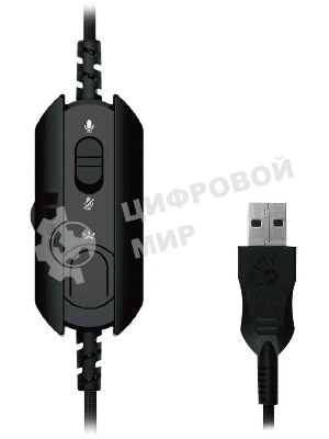 Гарнитура проводная с микрофоном A4Tech Bloody G570 черный/серый 2м мониторные USB оголовье (G570 USB/BLACK + GREY)