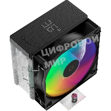 Кулер для процессора Ocypus Gamma A40 BK ARGB Digital, 100мм ARGB FAN, Top Display Panel, 4 HEAT PIPES, 4-PIN PWM, 600-2400 RPM, 29.5DBA, HYDRO BEARING, LGA115X/1200/1700/18XX, AM4/AM5