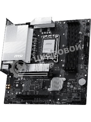 Материнская плата MSI PRO B860M-P WIFI6E, LGA 1851, Intel B860, 4xDDR5 (до 256 ГБ), 4xSATA, 2xM.2 (1xPCIe 5.0, 1xPCIe 4.0), 1xPCIe 5.0 x16, 1xPCIe 4.0 x16, 1xVGA, 1xHDMI, 2xDP, 1x2.5Gb LAN, Wi-Fi 6E, Bluetooth 5.3, 3xUSB-A 5Gbps, 2xUSB-A 2.0, 3x3.5 мм, 7.1, чёрный, mATX