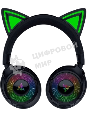 Гарнитура Razer Kraken Kitty V3 Pro чёрный, беспроводная + проводная, радиоканал, до 70 ч, подсветка