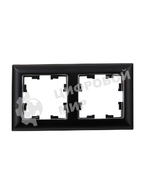 Рамка 2-местная IEK BRITE РУ-2-Бр DECOR 3D-форма черный/хром
