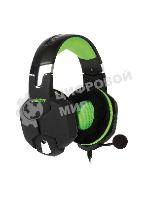 Гарнитура SmartBuy Rush Viper чёрный-зеленый, проводная, 3.5 мм
