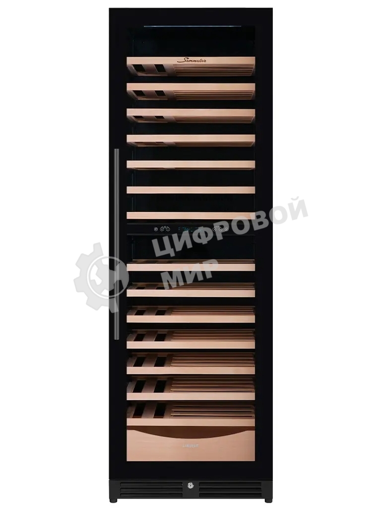 Винный шкаф Libhof SMD-110 черный, 318 л, 2 отсека, 110 бут., класс A