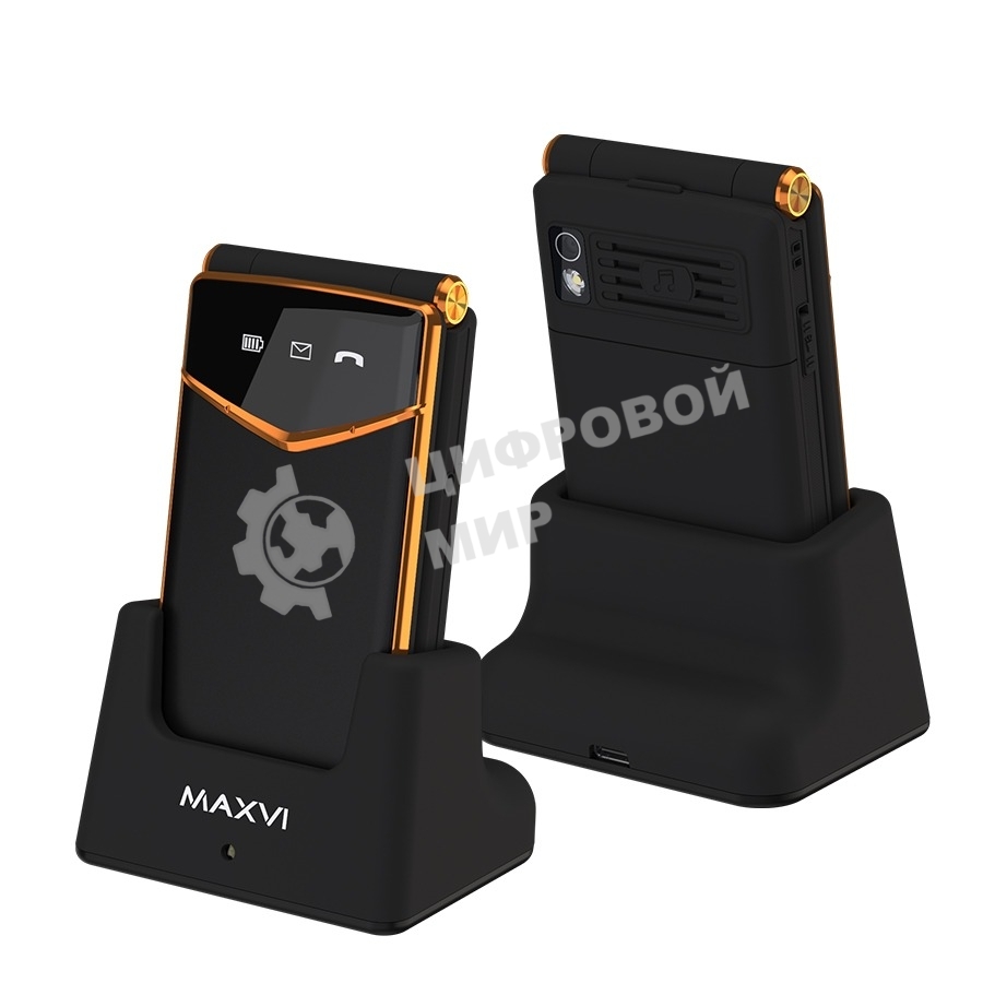 Мобильный телефон Maxvi E11ds черный/золотистый