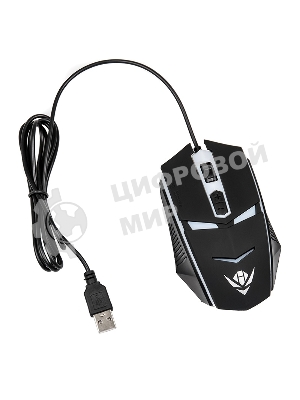 Мышь проводная Nakatomi MOG-02U черный, 1600 dpi, USB, кнопки - 5