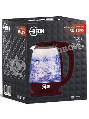 Чайник электрический BEON BN-3046 бордовый
