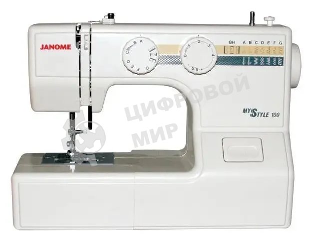 Швейная машина Janome My Style 100 белый, электромеханическая, горизонтальный, 13 операций, петля полуавтомат
