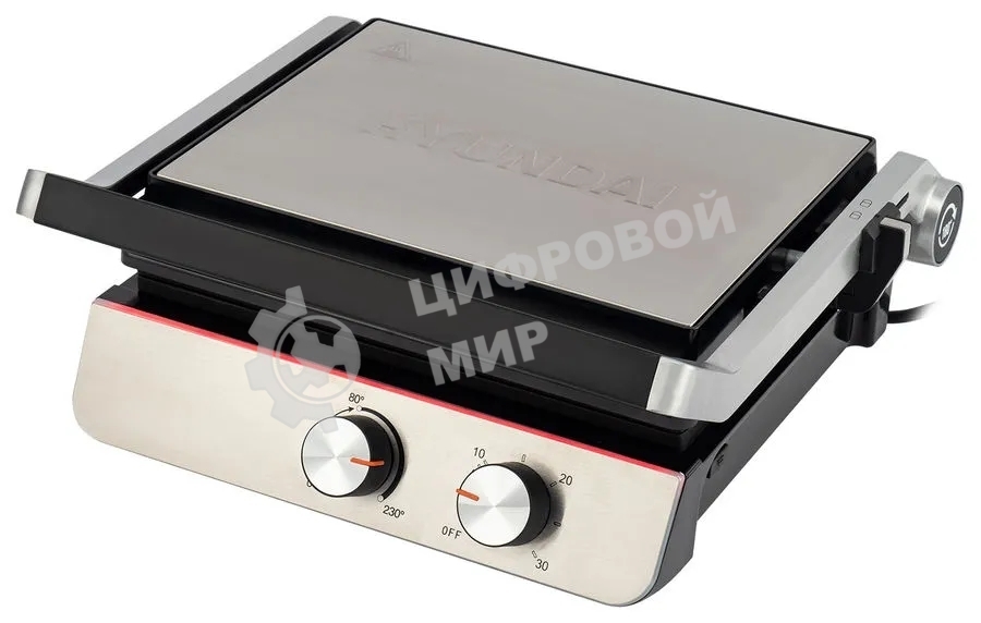 Гриль электрический Hyundai HYG-5047 2200Вт черный/черный