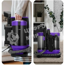 Пылесос моющий Kitfort КТ-5213 черный/фиолетовый, 450 Вт, уборка влажная, пылесборник контейнер 1.3 л