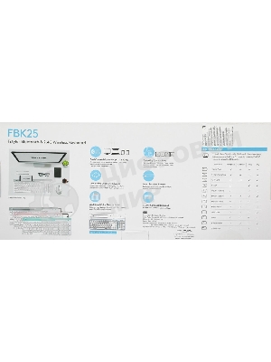Клавиатура беспроводная A4Tech Fstyler FBK25, USB, Bluetooth/Радиоканал, белый/серый