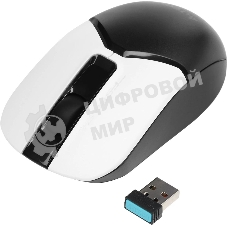 Мышь беспроводная A4Tech Fstyler FB12 белый/черный, 1200 dpi, радиоканал, Bluetooth, USB, кнопки - 3