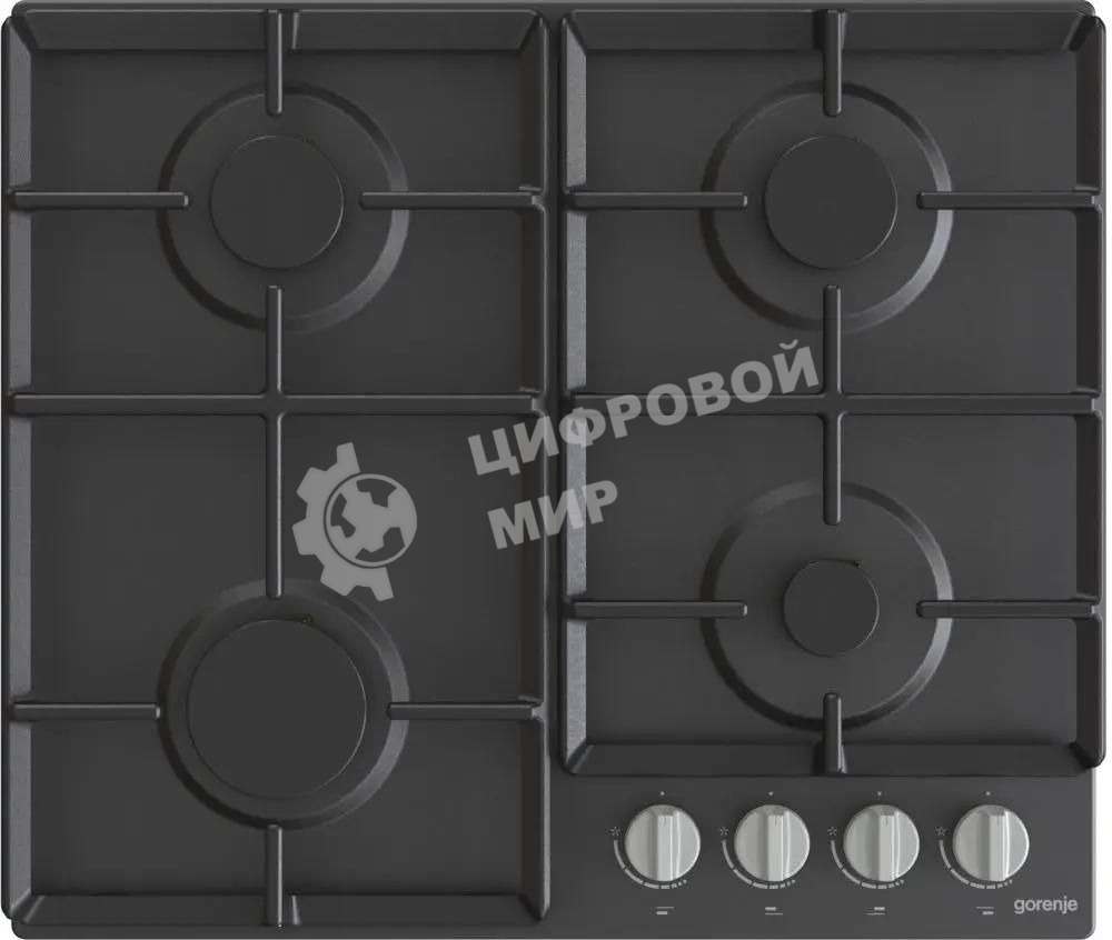 Газовая варочная панель Gorenje G641EXB, 4 конфорки, металл, черный