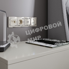 Выключатель двухклавишный проходной с подсветкой WERKEL (слоновая кость) W1122103