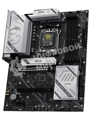 Материнская плата MSI MAG X870E GAMING MAX WIFI, AM5, AMD X870E, 4xDDR5, 4xSATA, 3xM.2, 2xPCIe 5.0 x16, 1xPCIe 4.0 x4, 1xPCIe 3.0 x1, 1xHDMI, 1x 5Gb LAN, 4xUSB 2.0, 4xUSB 3.2 Gen1, 2xUSB 3.2 Gen2, 2xUSB Type-C, 6x3.5 мм, 7.1, ATX