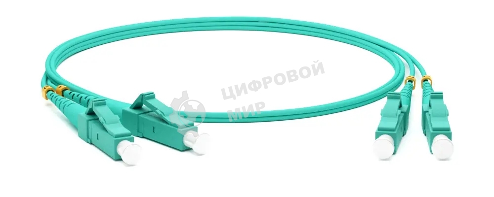 Коммутационный шнур оптический Hyperline, Duplex LC/LC, OM3 50/125, LSZH, 20м, d= 2мм, голубой хвостовик, голубой