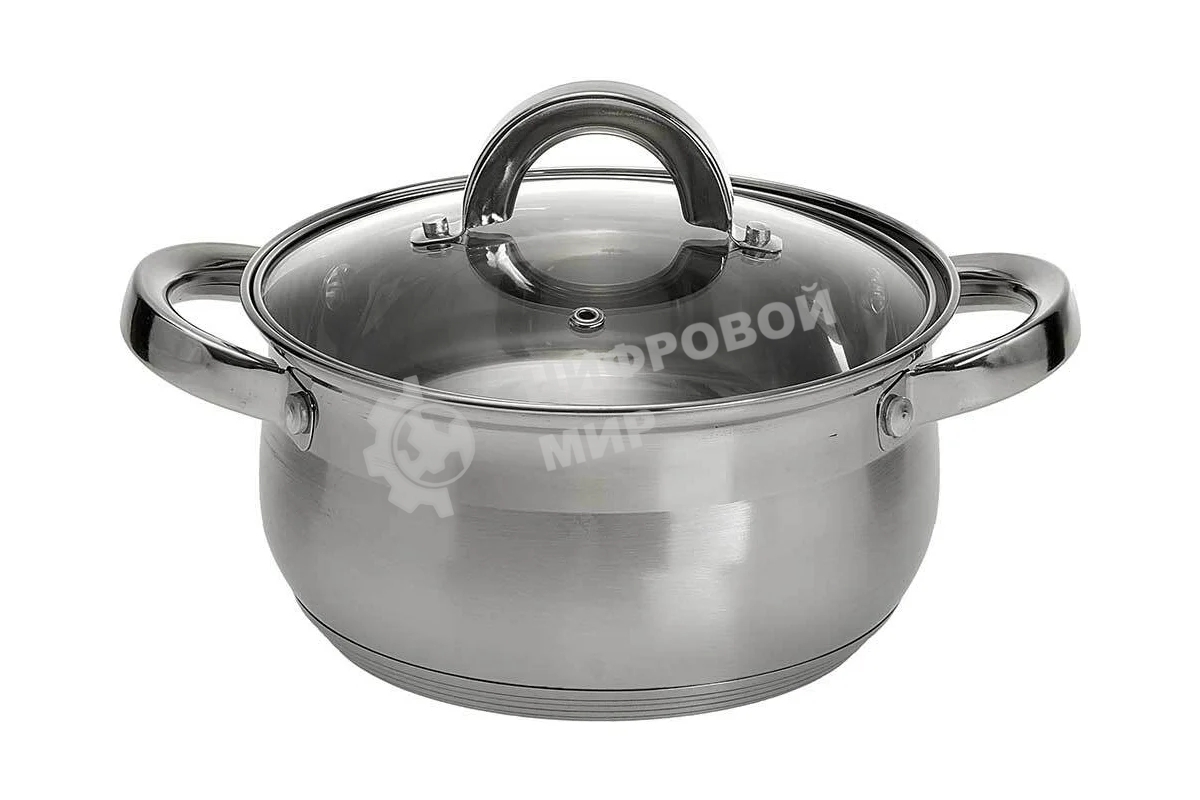 Кастрюля WEBBER BE-143/2 1,9 л, 16 см, нержавеющая сталь, с крышкой