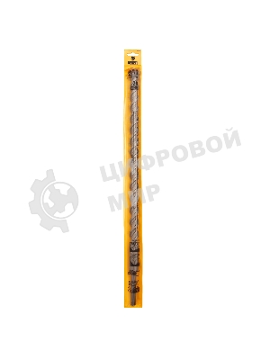 Бур по бетону Denzel двойная спираль, Cobalt W-tip, 20x460 мм, SDS PLUS