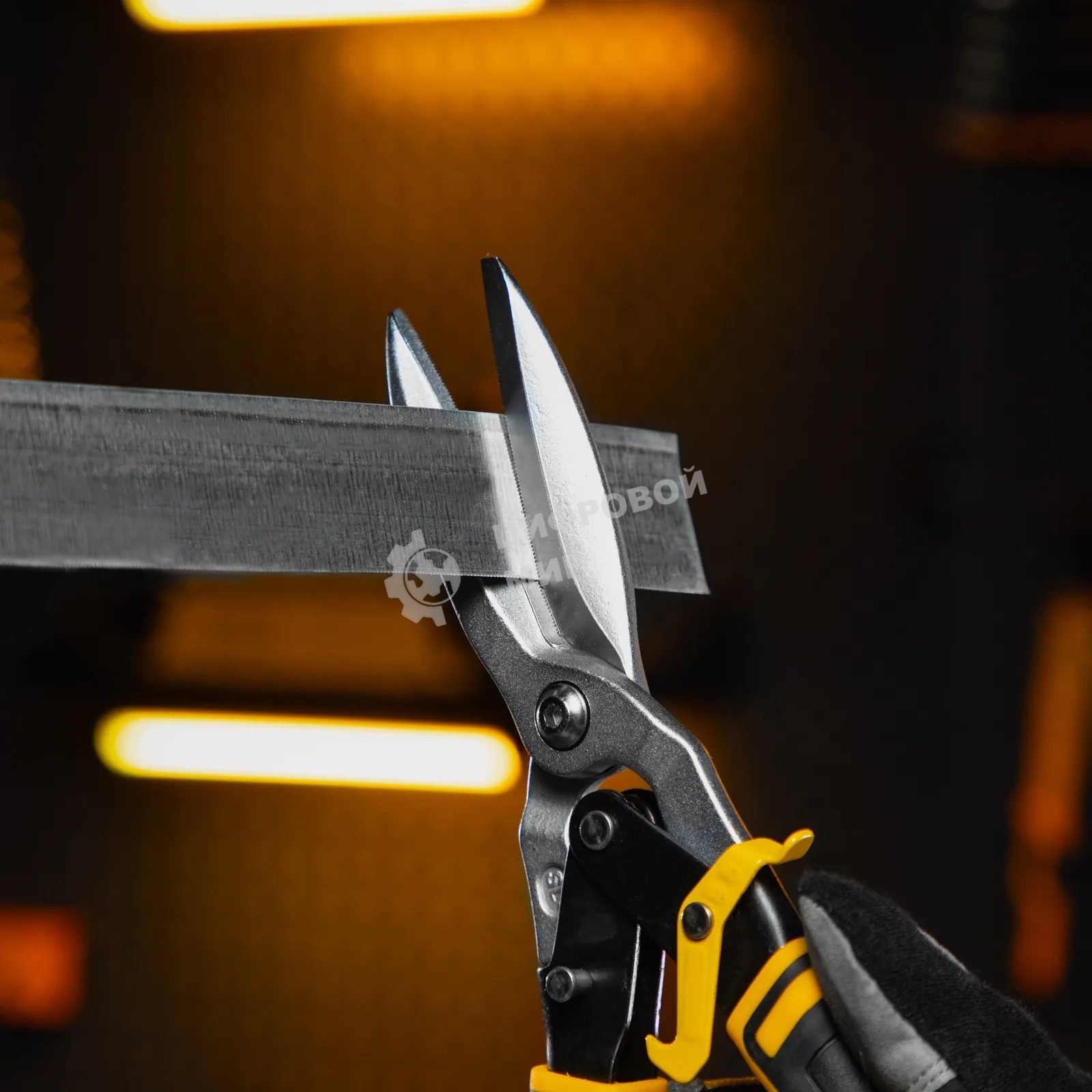 Ножницы по металлу Denzel, 315мм, прямой проходной рез,сталь-CrMo, трехкомп.рук-ки