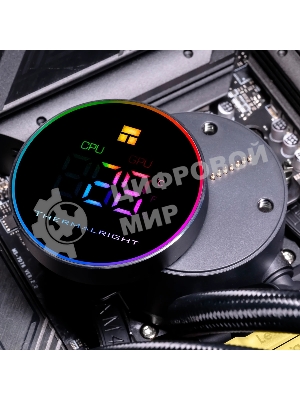 Система жидкостного охлаждения Thermalright Frozen Magic 360 Digital V2 (360мм, LED temp., Black, ARGB/Fans: 3x120мм, 68.9CFM, 28.2dBA, 2000RPM/Pump height 54.4мм, Rad thickness 27мм/S: 1700, 1200, 1851, 115X, AM5, AM4)