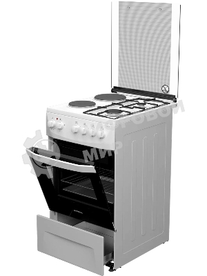Плита комбинированная Darina 1D KM 241 337 W белый/черный, конфорок 4 шт, духовка 50 л, 50 см x 85 см x 60 см