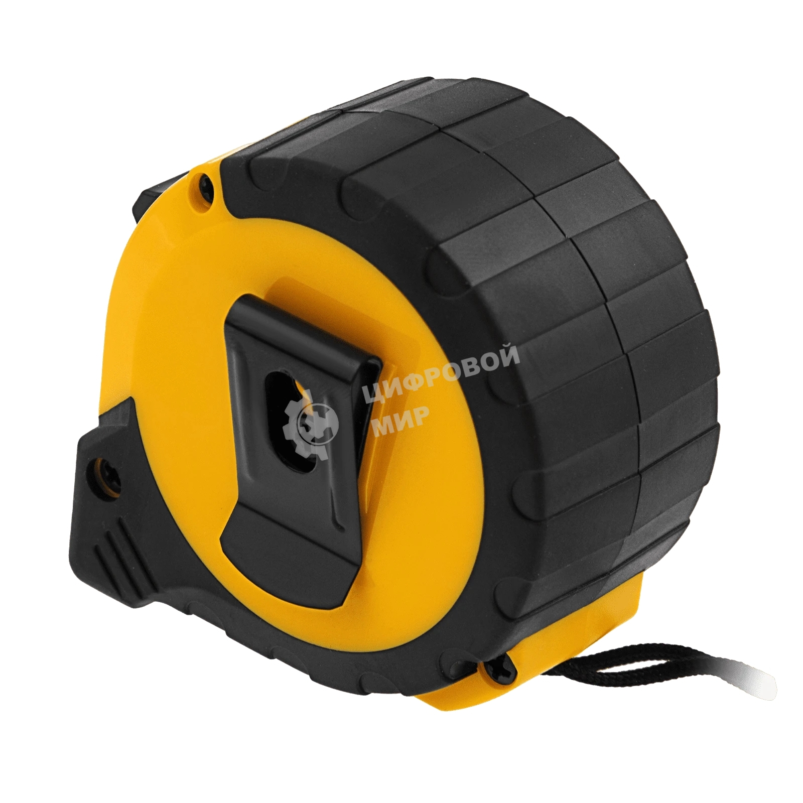 Рулетка Denzel 5м х 25мм, двухкомп. корпус, кнопка-пауза
