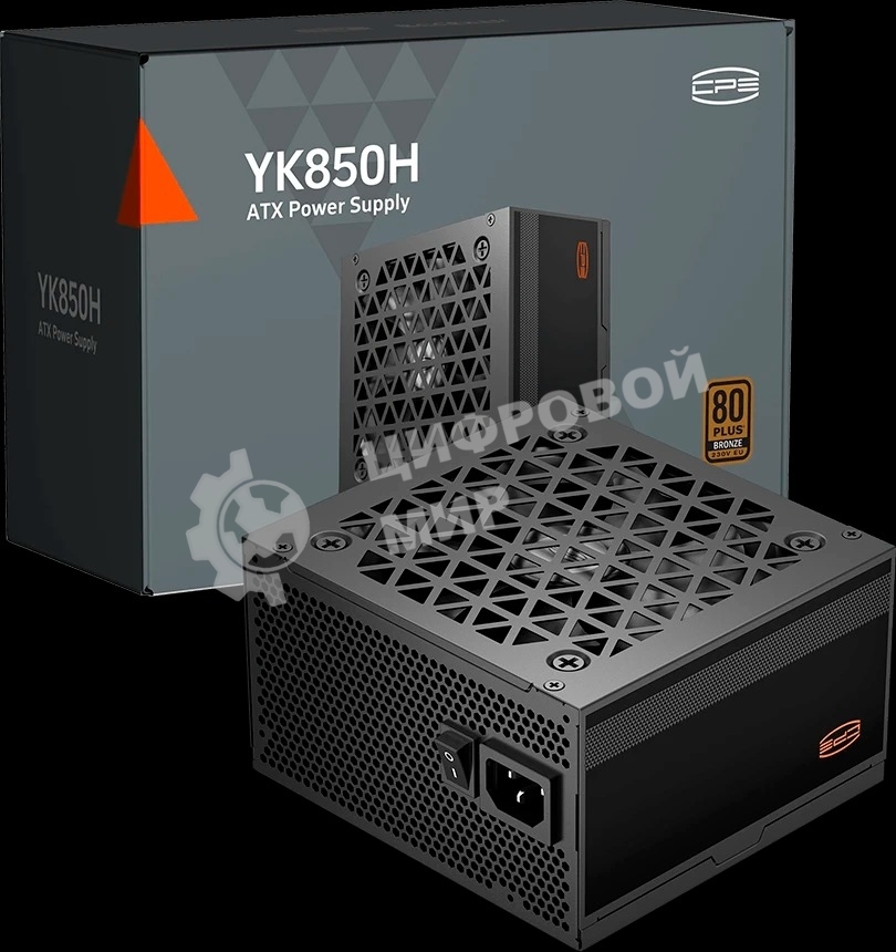 Блок питания ПК Power Supply PCCooler, 850W 80+ Bronze (ATX, ATX 3.1, Non-modular, 1x24(20+4)pin 550мм, 2xCPU*2 8(4+4)pin 650мм, 4xPCIe*2 8(6+2)pin 500+120мм, 1x12V-2x6 600мм, 8xSATA*3+MOLEX4pin*2, Active, 120x120мм, 140x150x86mm, APFC, OVP/UVP/OCP/SCP/OTP/OPP/SPD)