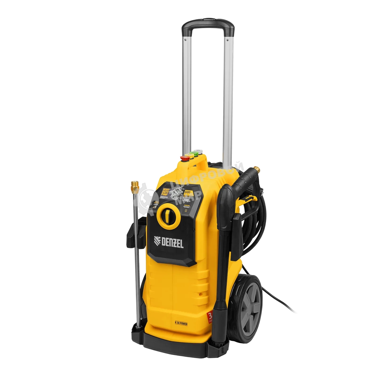 Моечная машина высокого давления Denzel K 50 Power, 2100 Вт, 150 бар, 600 л/ч, асинх. двиг.