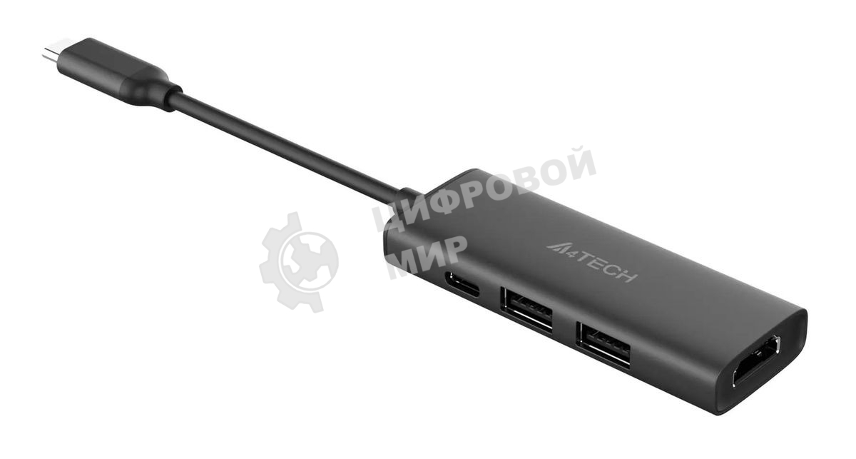 Разветвитель USB-C A4Tech DST-40C 2порт. серый