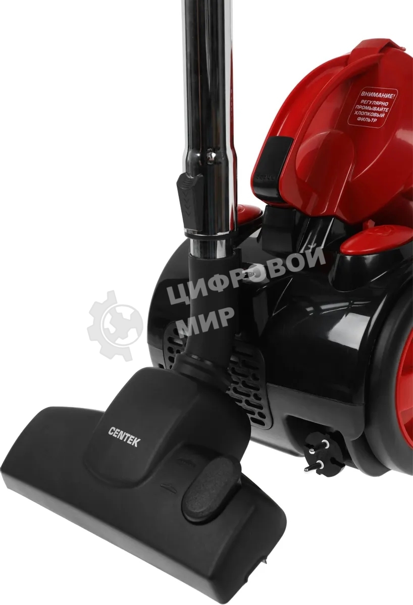 Пылесос Centek CT-2528 Red красный/черный, 350/2000 Вт, уборка сухая, пылесборник циклонный фильтр 1.5 л