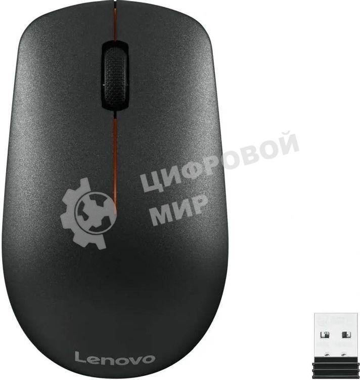Мышь беспроводная Lenovo 400 черный, 1200 dpi, радиоканал, USB, кнопки - 3